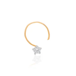 Yellow Gold Diamond Nose Pin